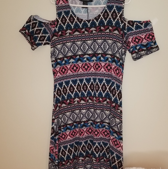 Ashley Stewart Cold Shoulder Tribal Print Dress - Picture 7 of 8